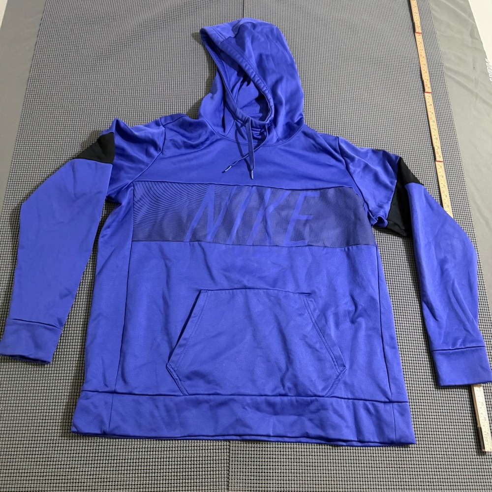 Nike Dri-FIT Mens Blue Pullover Hoodie Graphic Sweatshirt Size XL